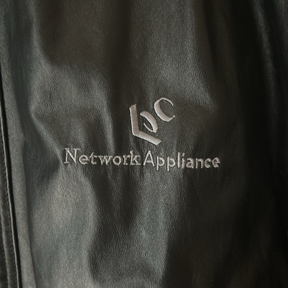 Men’s Network Appliance Leather Bomber Jacket - Picture 2 of 8